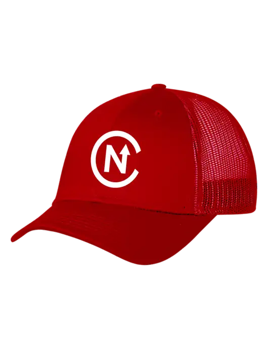 Red Mesh Trucker Cap Snap Back w/North Coast Icon Logo