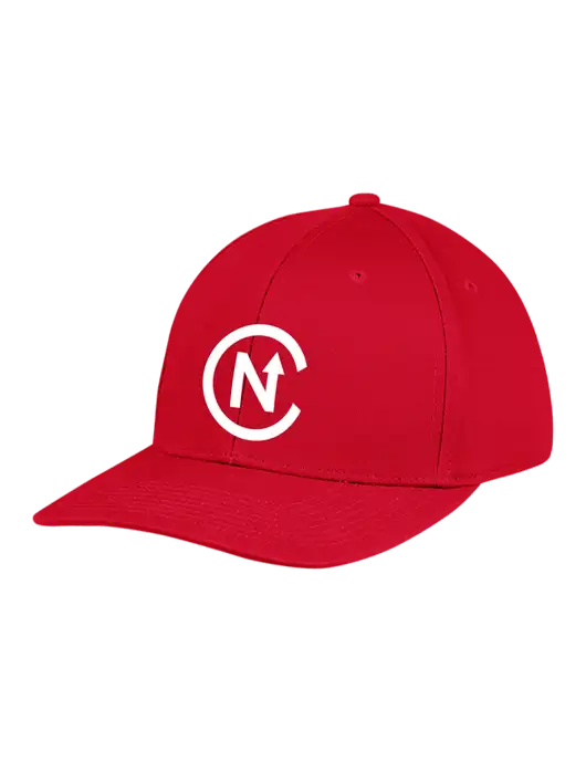Premium Modern Structured Twill Red Snapback Cap w/North Coast Icon Logo