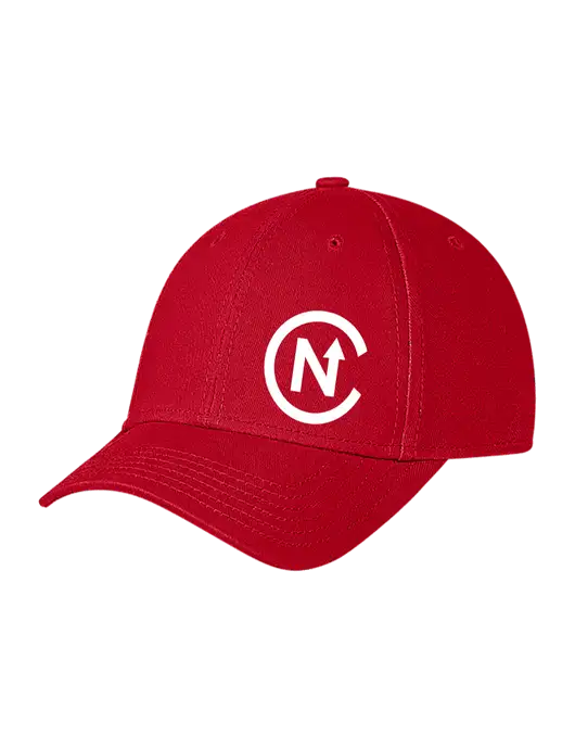 Red Structured Soft Snap Closure Hook & Loop Cap w/North Coast Icon Logo