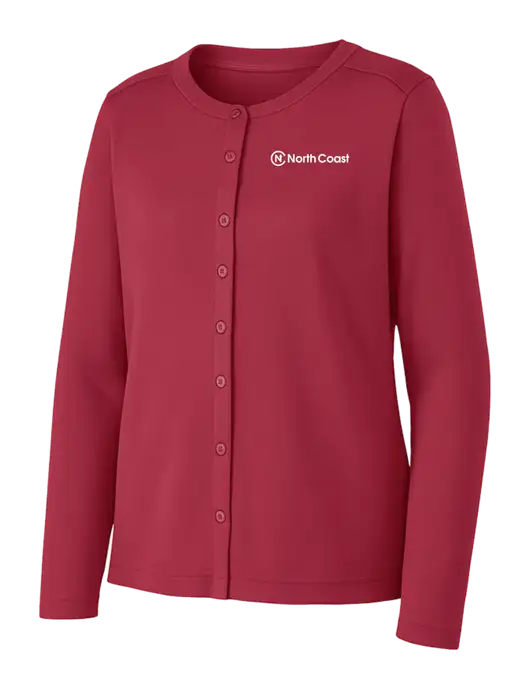 Rich Red Womens Concept Stretch Button-Front Cardigan Sweater w/North Coast Logo