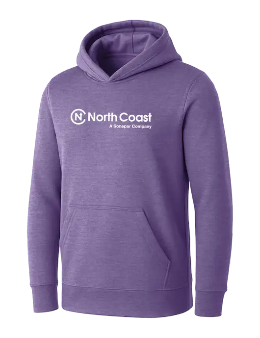 Womens Purple Heather Core Fleece Pullover Hooded Sweatshirt w/North Coast Logo