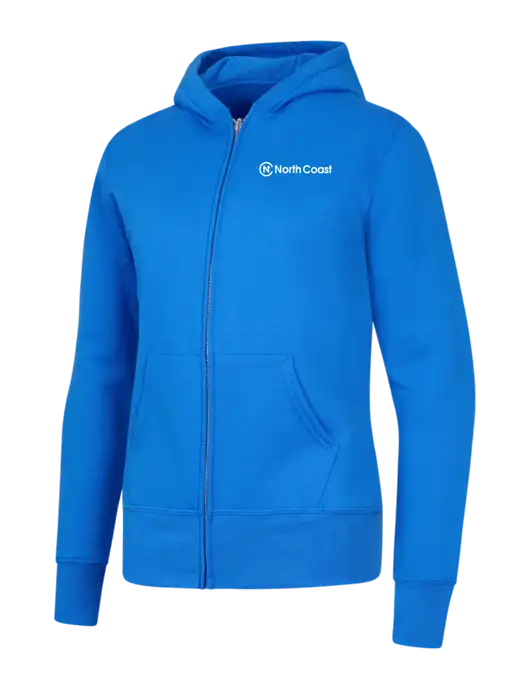 Royal Womens Core Fleece Full-Zip Hooded Sweatshirt w/North Coast Logo