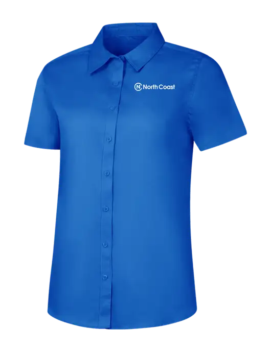 Womens Short Sleeve Royal Blue Superpro React Twill Shirt w/North Coast Logo