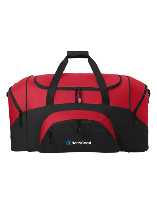 Standard Colorblock Red/Black Sport Duffel w/North Coast Logo