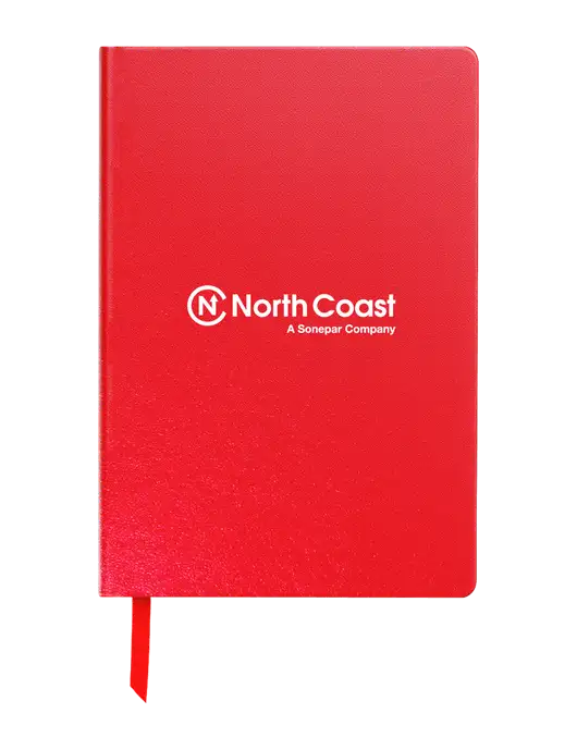 Achieve Red Hardcover Journal, 5.5 x 8.37 w/North Coast Logo