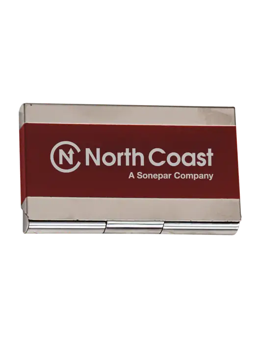 Red 3.75 x 2.5 Business Card Holder w/North Coast Logo