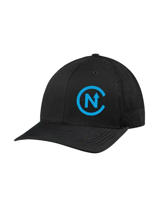 Richardson Adjustable Snapback Original 112 Trucker Cap Black w/Black Mesh w/North Coast Icon Logo